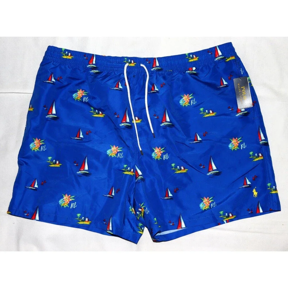 NWT Polo Ralph Lauren Kailua Sailboat Classic Fit Swim Trunk Shorts Men's 3XB